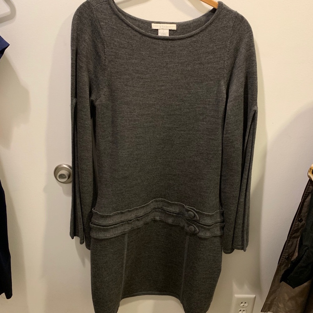 Gray Wool Knit Dress
